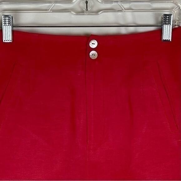 Paul Harris Design Light Red Silk Linen Blend Career Office Skirt NWOT Size 6 - Picture 3 of 11